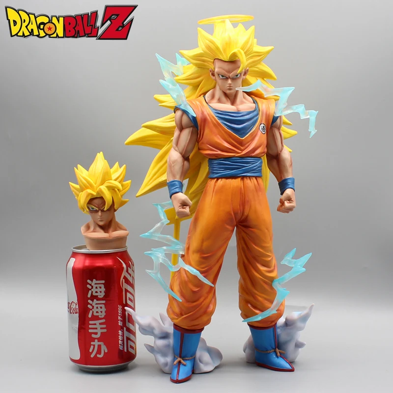 

35cm Dragon Ball Z Anime Figure GK Super Saiyan 3 Son Goku Kakarotto Statue Pvc DBZ Action Figurine Collectible Model Toy Gift