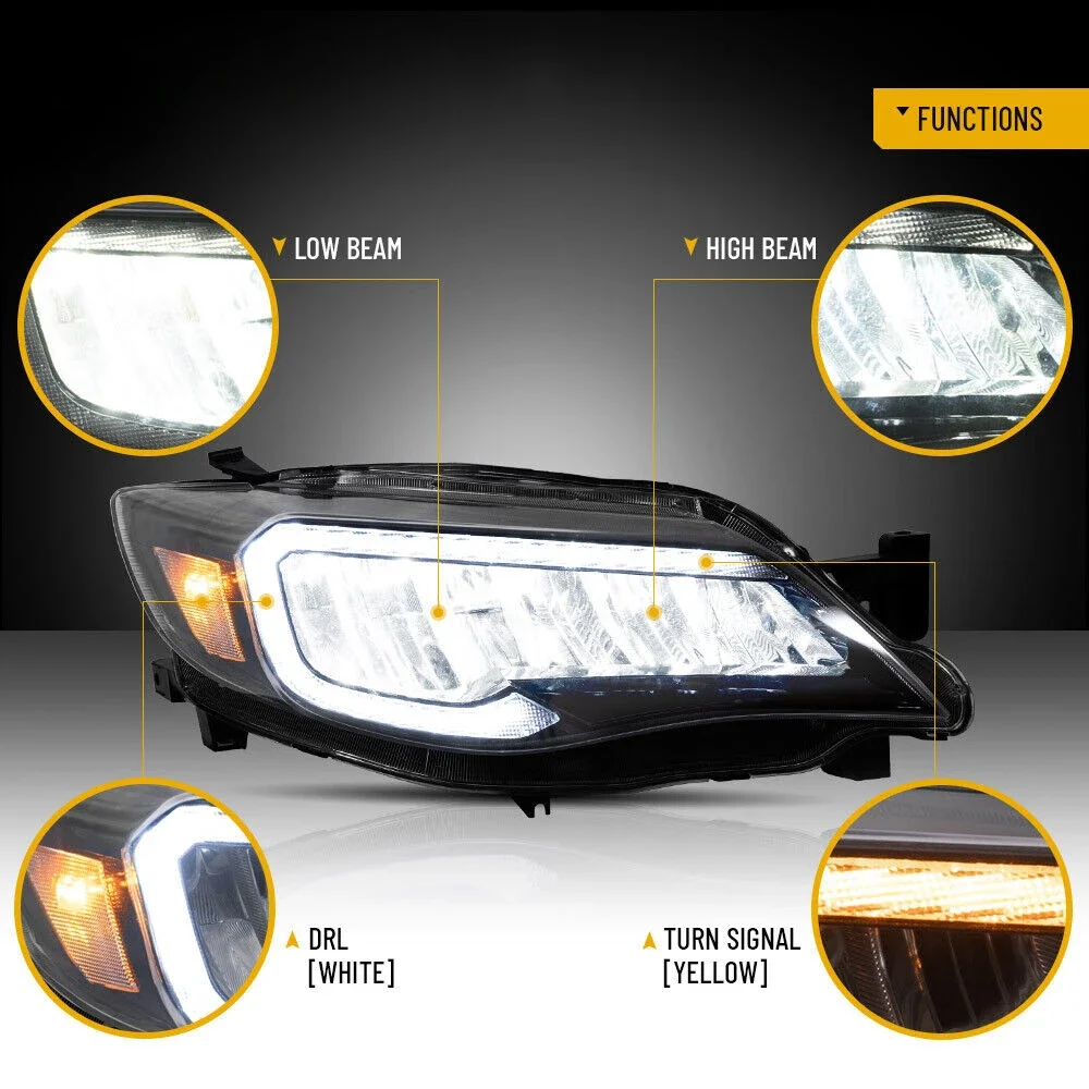 Пара автомобильных фар в сборе для Subaru Impreza WRX 2008-2014 автомобильный передний фонарь