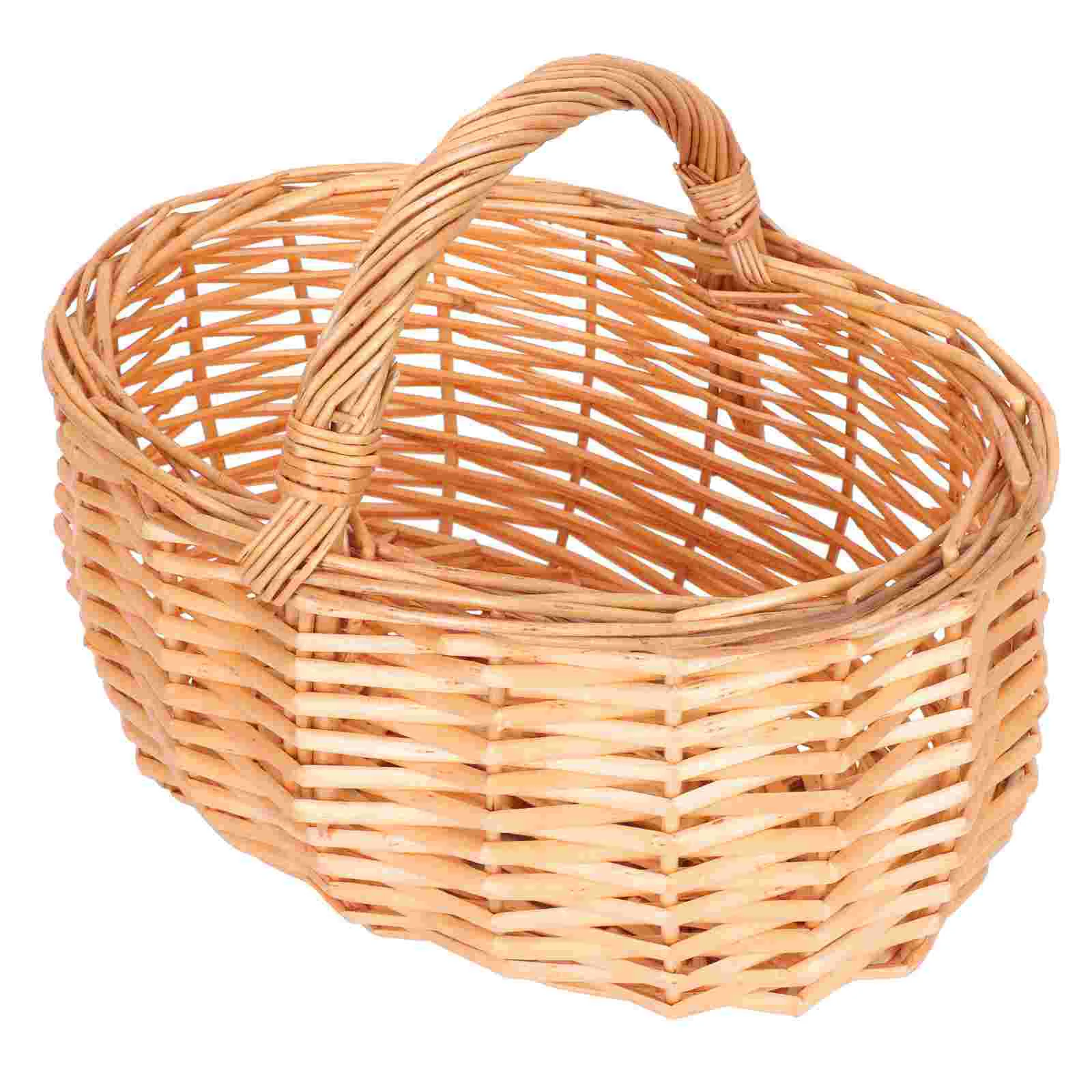 

Country Home Decor Shopping Basket Storage Gift Restaurant Fruit Decorative Weaving Tote Simple Rattan Child