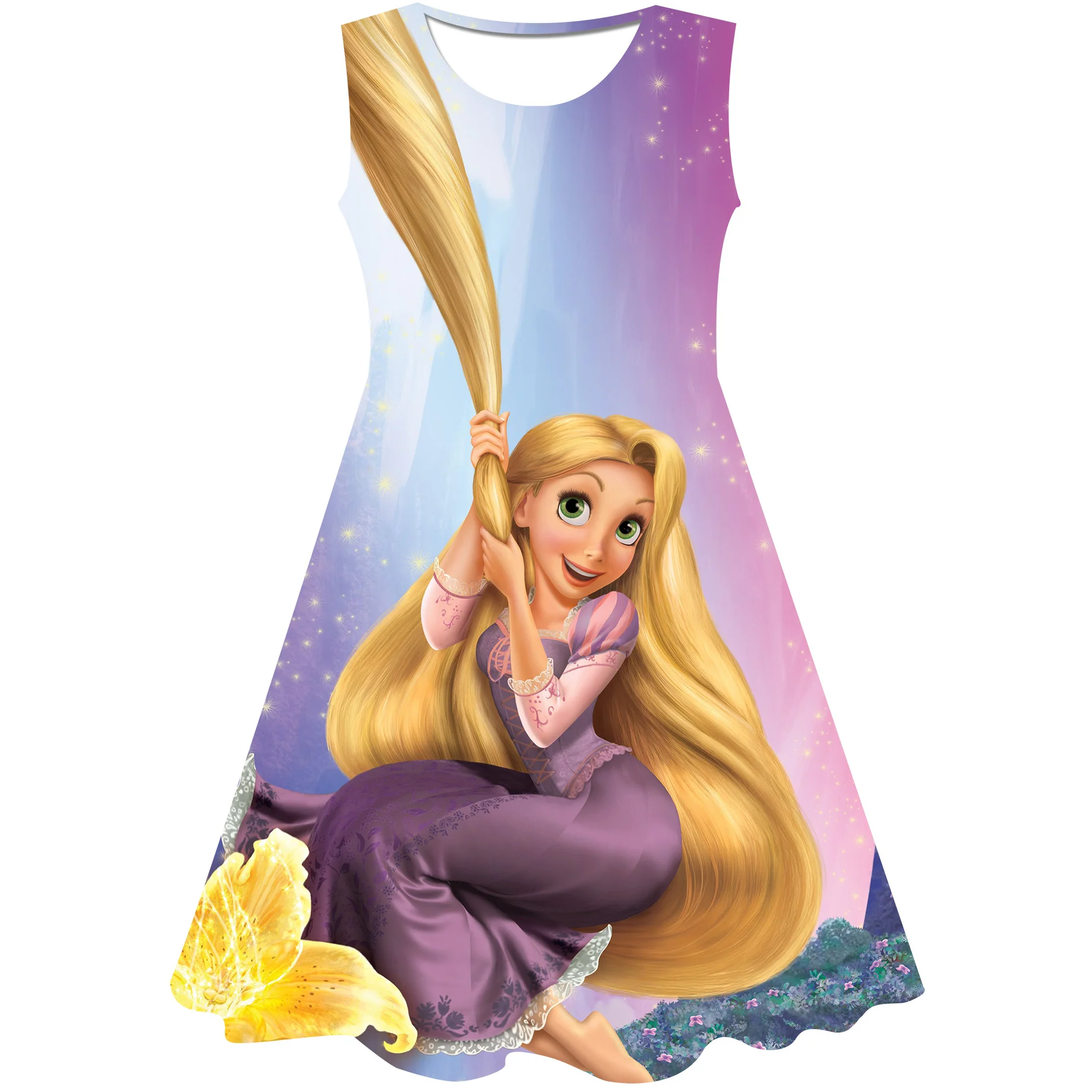 

Новинка 2023, платье Золушки, женское платье, одежда для косплея для девочек, платье принцессы Рапунцель с принтом, детские костюмы на день рож...