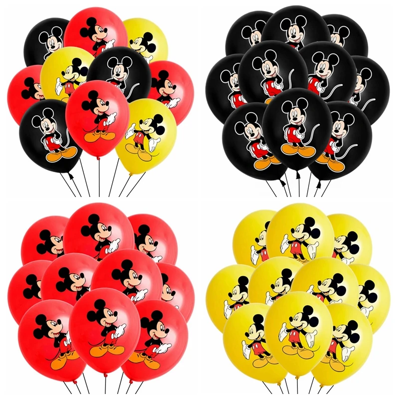 10/30 шт. 12 дюймов латексные шары с Микки Маусом Диснея красные черные желтые