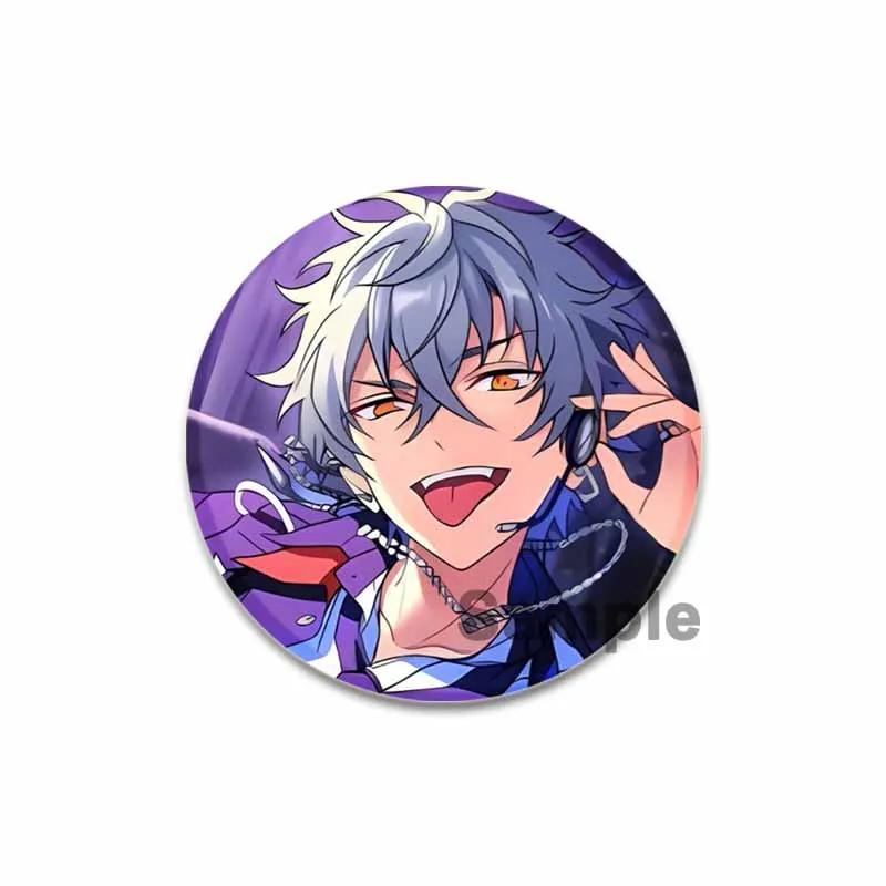 Music Game Ensemble Stars Pins Cartoon Sakuma Rei Hinata Aoi Badge Handmade Round Brooch Clothes Accessories Gifts for Friend