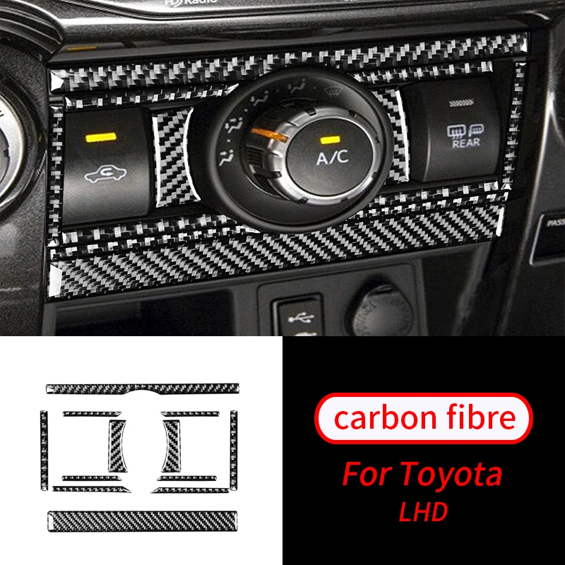 

For Toyota 4RUNNER 2010-2020 12Pcs Real Carbon Fiber AC Console Panel Sticker Trim Car Interior Accessories
