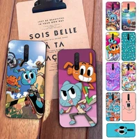 bandai the amazing world of gumball phone case for redmi 5 6 7 8 9 a 5plus k20 4x s2 go 6 k30 pro