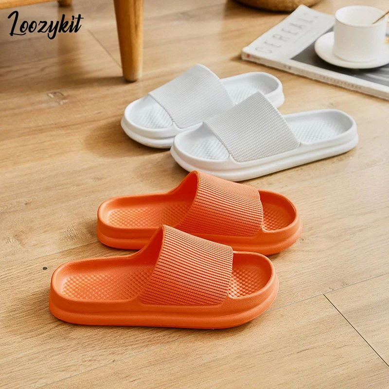 

Thick Platform Cloud Slippers Bathroom Home Slippers Non-Slip Flip Flops Woman Sandals Women Fashion Soft Sole EVA Indoor Slides