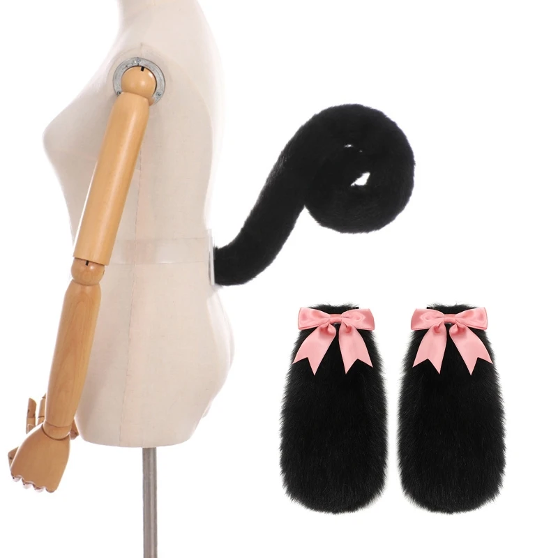 

Plush Foxes Tail Ears Headband Set Cosplay Party Anime Costumes Accessories Toys