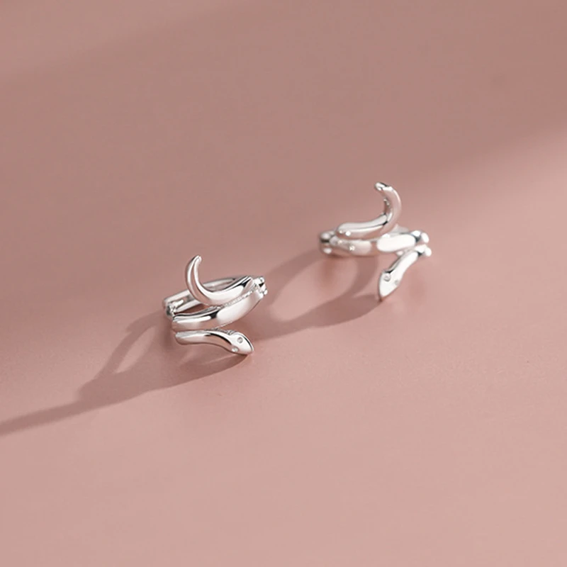 

Minimalist 925 Sterling Silver Cute Small Snake Hoop Circle Earrings for Women Fashion Classic Earrings Jewelry Accessories