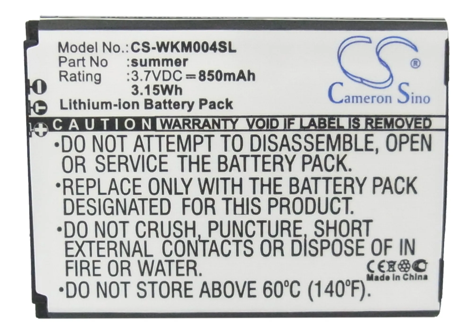 

Cameron Sino 850mAh Battery SOAP, summer for Wiko Soap, SUMMER