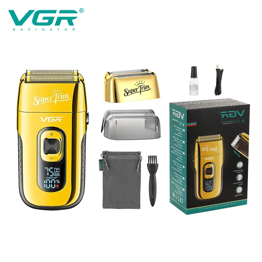 

VGR V-332 Hair Trimmer Beard Shaver Professional Rechargeable Face Shaver LED Display Cordless Safety Men's Electric Face Shaver