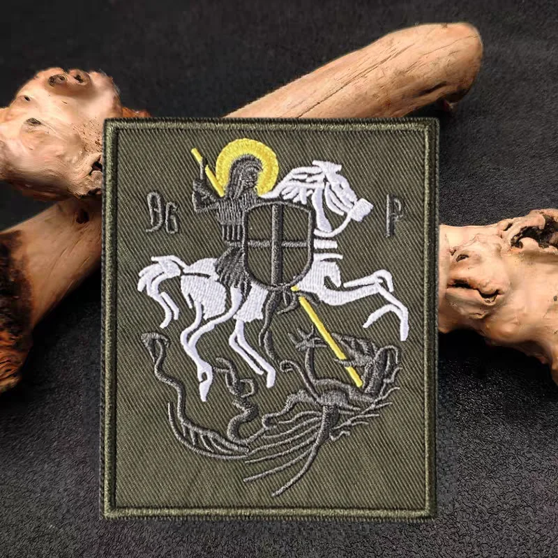 Фото Нашивка с вышивкой Saint George Knight, тактические нашивки на липучке для одежды, значок боевого моря, декоративная наклейка на рюкзак, повязка на руку №3