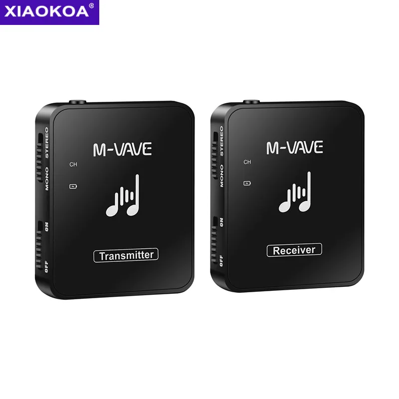 Xiaokoa 2.4G Wireless Earphone Monitor Transmission System One Key To Switch Mono/Stereo Rechargeable Transmitter  Receiver