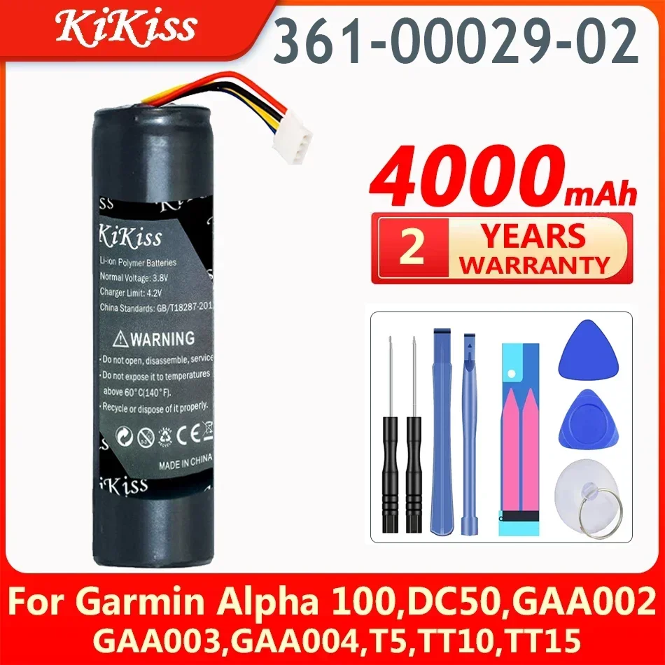 Аккумулятор KiKiss 4000 мАч 361-00029-02 для устройства собак Garmin Alpha 100 DC50 GAA002 GAA003 GAA004 T5 TT10 TT15