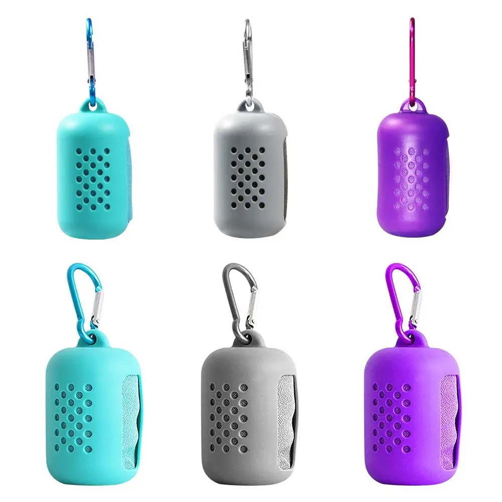 

Hot Sale Towel Classic Delicate Solid Quick Dry Breathable Towel Silicone Towel Storage Case Outdoor Towels Carry Box
