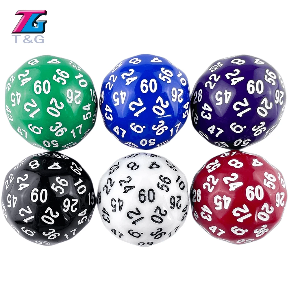 

1pc T&G High Quality 60 sided Board game Digital Dice D60 rpg DNDGame dados