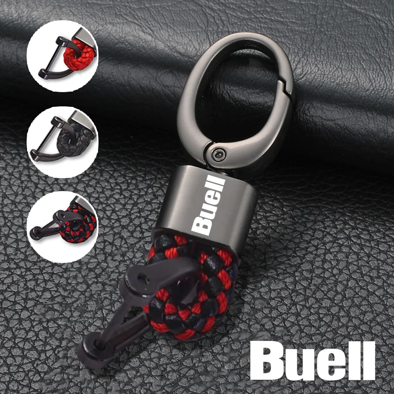 

For Buell 1125R 1125 R 125CR 1125 CR Accessories Custom LOGO Motorcycle Braided Rope Keyring Metal Keychain