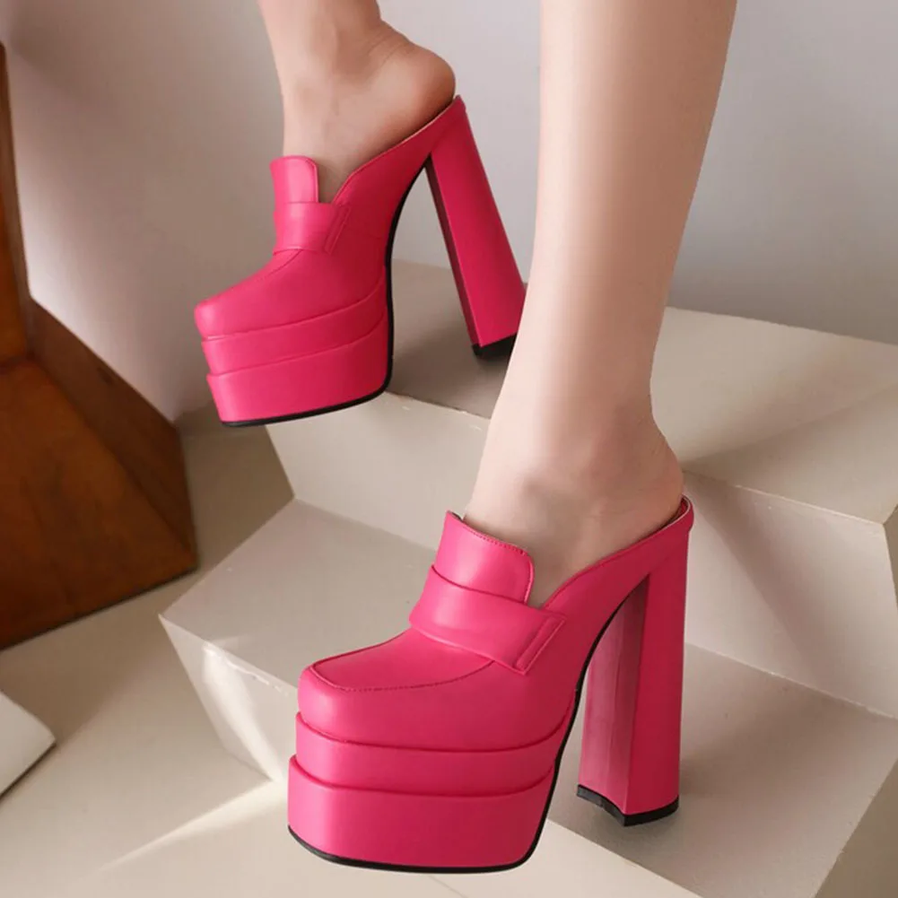 

KarinLuna Dropship 2022 Platform Women Mules Sandals Shoes Office Lady Comfy Fashion Women Shoes Sandals Big Size 43