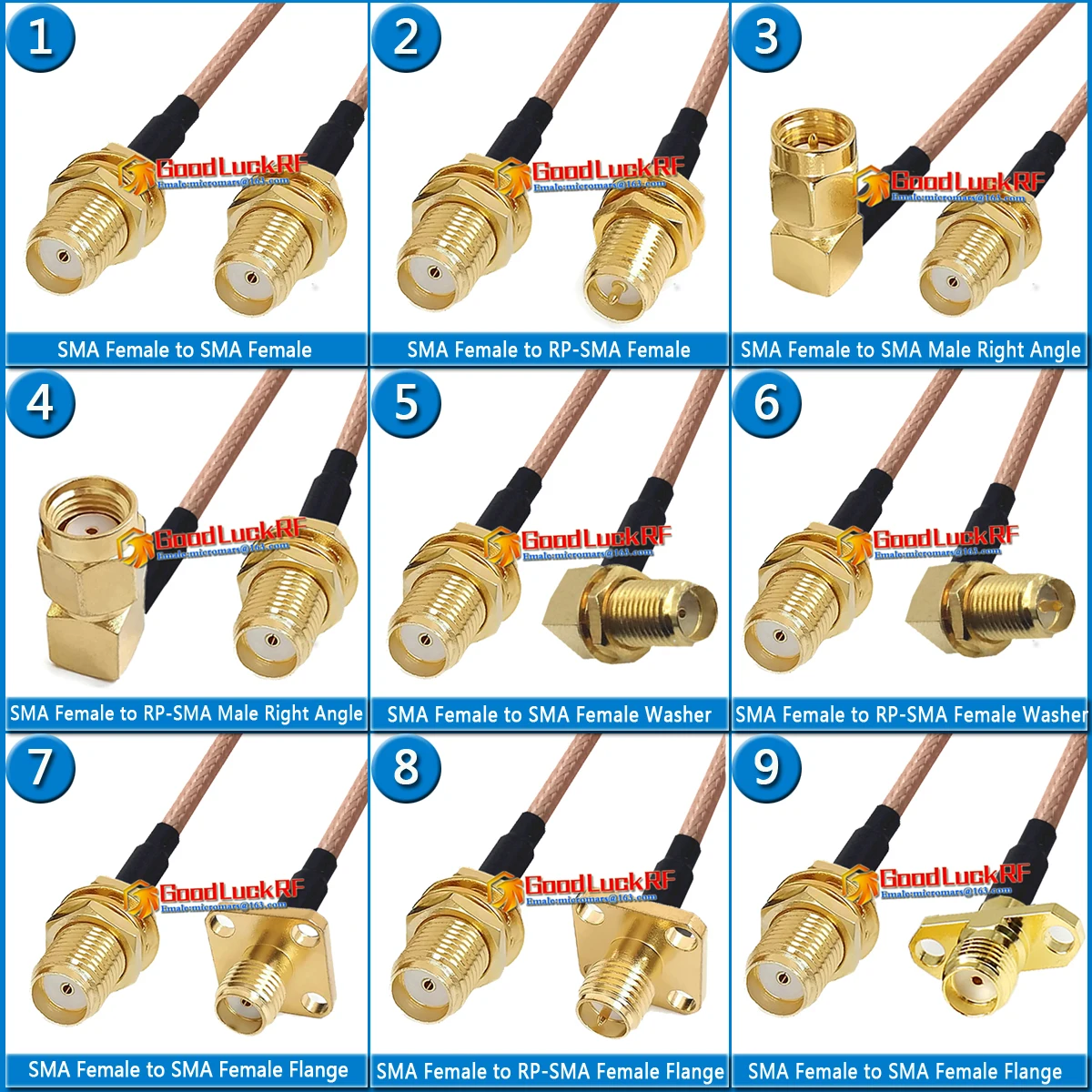 Высококачественная двойная розетка SMA в RP RPSMA RP-SMA Женская перегородка с
