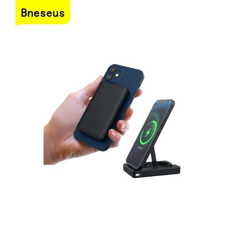 

Magnetic Power Bank 5000mAh Mobile Phone Bracket For Apple iPhone 13 Xiaomi Huawei Samsung 15W Fast Charging Wireless Charger