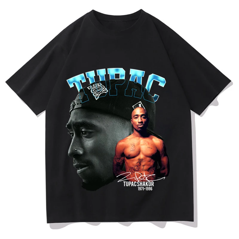 

TUPAC Summer 2022 New Brand Print Women Original Cotton T-shirts Men's Washed Clothing Hip Hop Harajuku Style Short Sleeve Tops