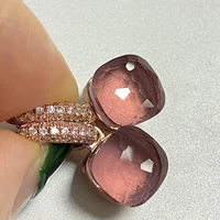 pomellato candy color earrings inlay transparent zircon 27colors crystal earrings rose gold plated fashion jewelry for women