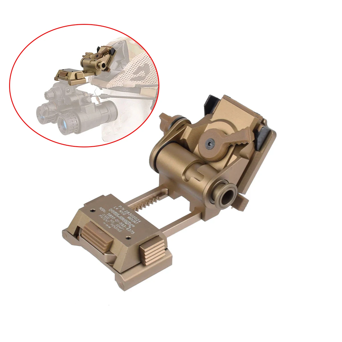 

Tactical Metal L4G24 L4 G24 Helmet NVG Mount Night Vision Fast OPS Parts Goggles Stent Skip Rhino NVG Arms Mount Hunting