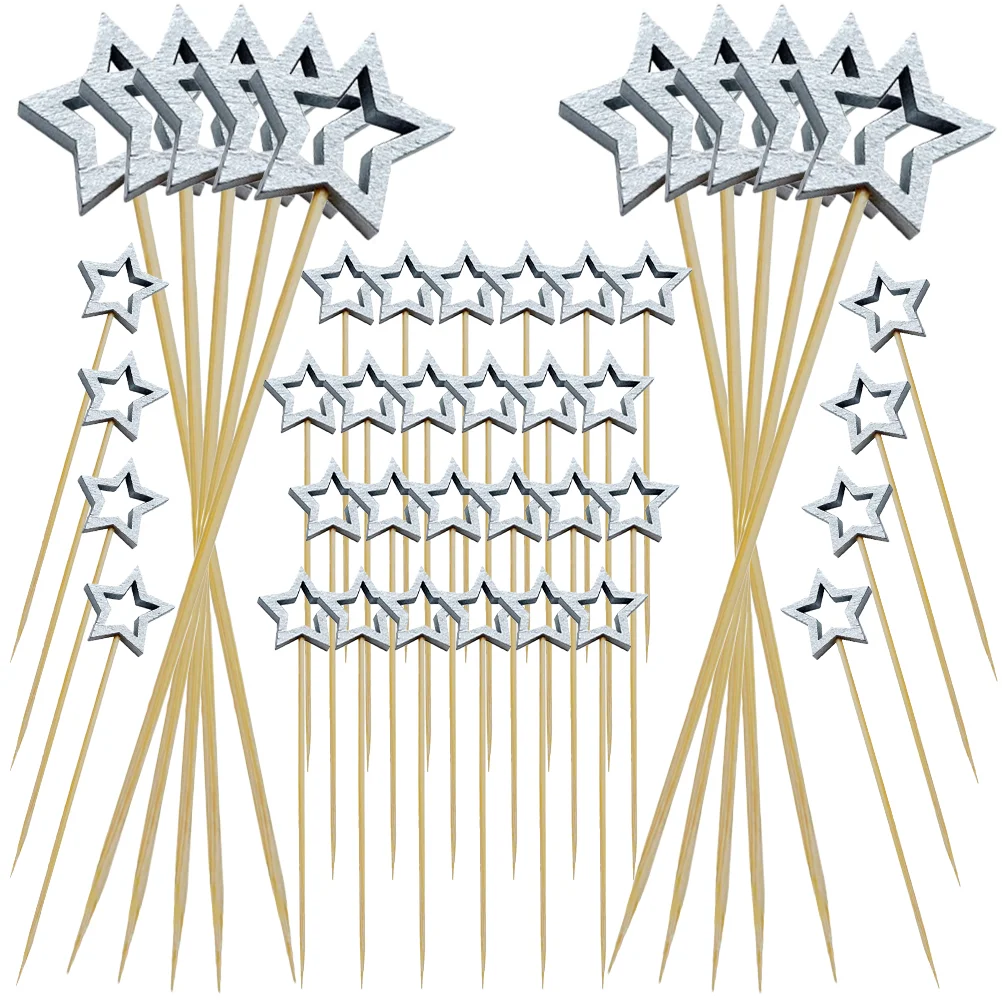 

100 Pcs Fruit Cake Bamboo Stick Party Supplies Christmas Decor Appetizer Pick Home Decoration Picks Household Food Anhydrous