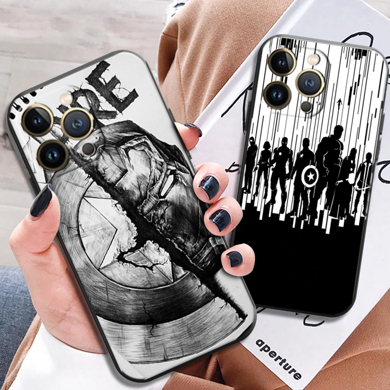 

New Marvel Avengers Logo For Apple iPhone 13 12 11 Pro Max X XR XS Max 5 5s 6 6S 7 8 Plus SE2020 13 12 Mini Phone Case
