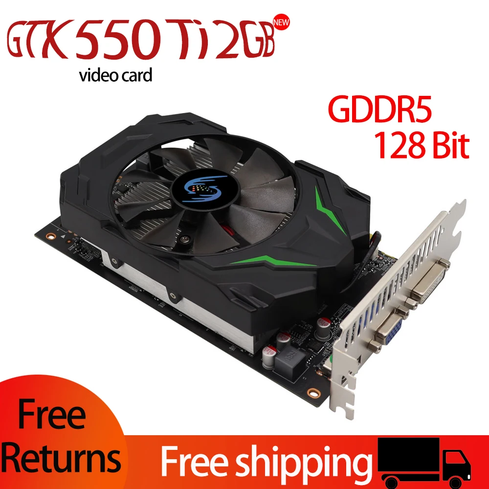 Новая видеокарта GTX550TI 2 Гб 128 бит DDR5, графические карты PCI-Express2.0 VGA DVI для настольных игр NVIDIA