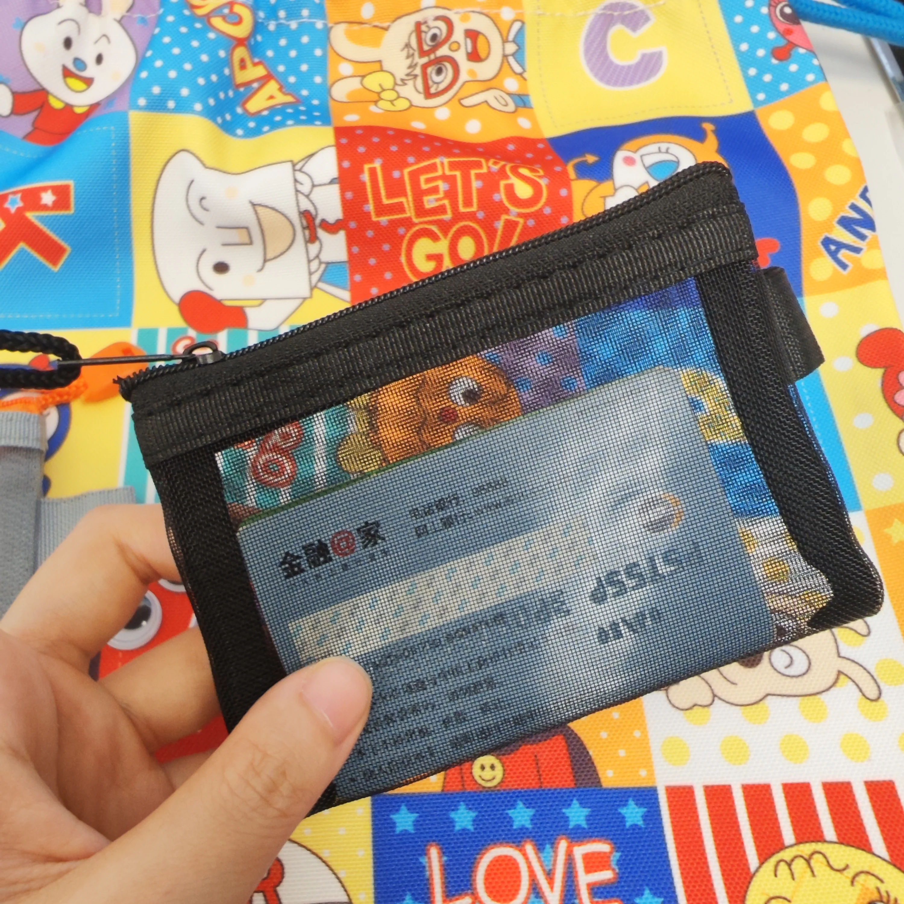 Novelty Funny Eyes Toy Portable Nylon Card Case Bus Cartoon Card Holder Coin Purse Kids School Cards Accessories Anime Toy