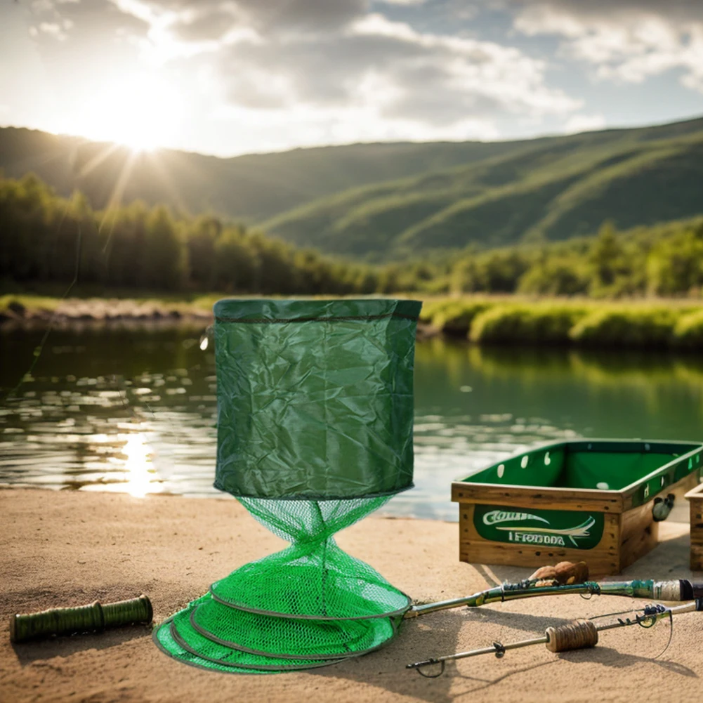 Телескопическая рыболовная сеть Fyke из нержавеющей стали, складная ...