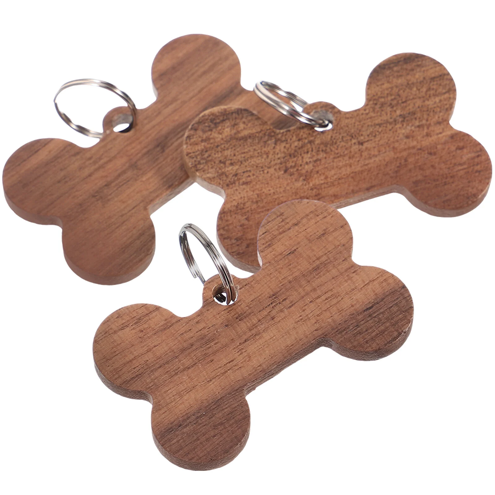 

3 Pcs Animal Dog Tags Wood Puppy Tags For Dogs Pet Wooden Personalized Engraved Pets