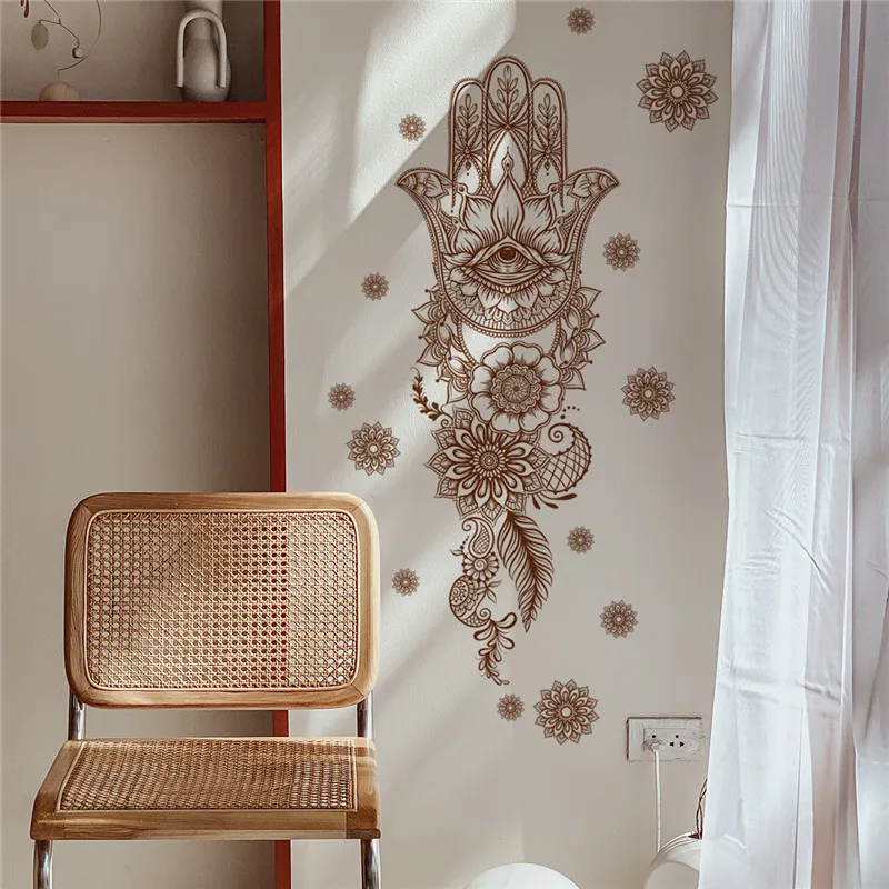 Виниловая наклейка на стену с изображением мандалы лотоса цветов наклейки в