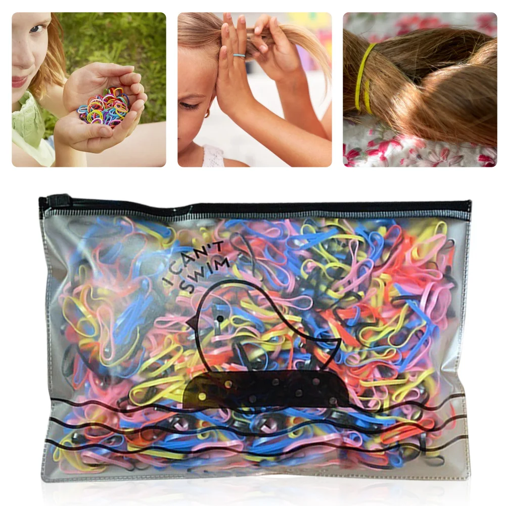 

1000pcs/Pack Girls Colorful Disposable Rubber Bands For Ponytail Hold Scrunchie Hair Bands Fashion Elastic Hair Accessories