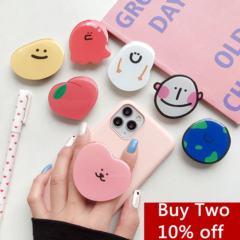 korean ins mobile phone holder finger grip stand air sac cartoon universal cellphone support for iphone telephone accessories free global shipping