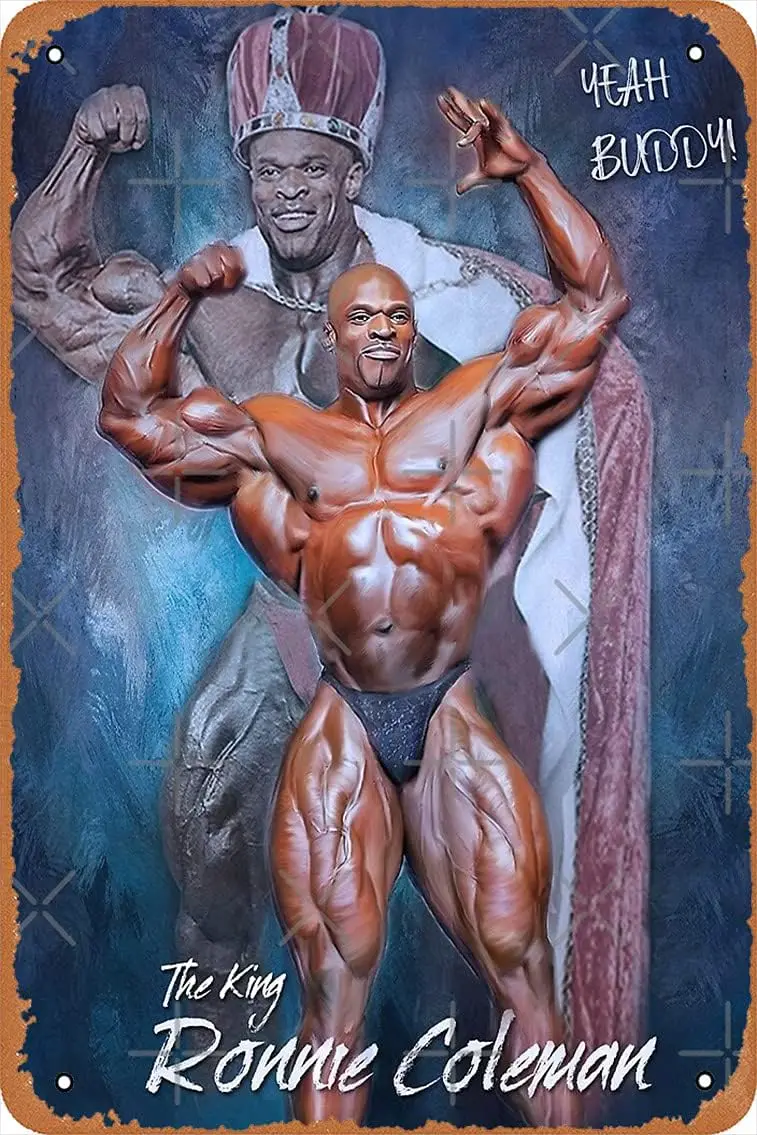 Плакат Ronne Colemn Mr Olymp Bodybuldng rt Metl Tn Sgn 8X12 nches Mn Cve Retro Vntge Wll Decor 8nchx12nch