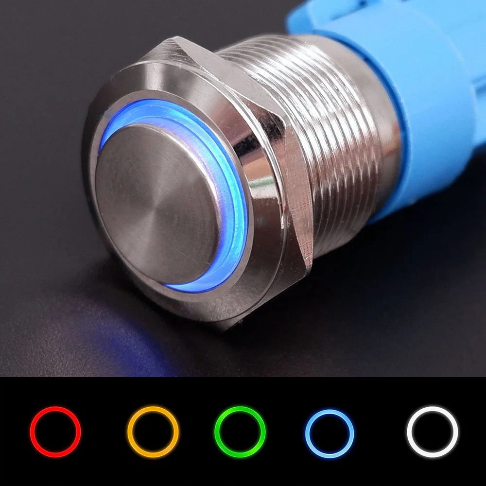 Металлический кнопочный выключатель круглый переключатель с высокой головкой и