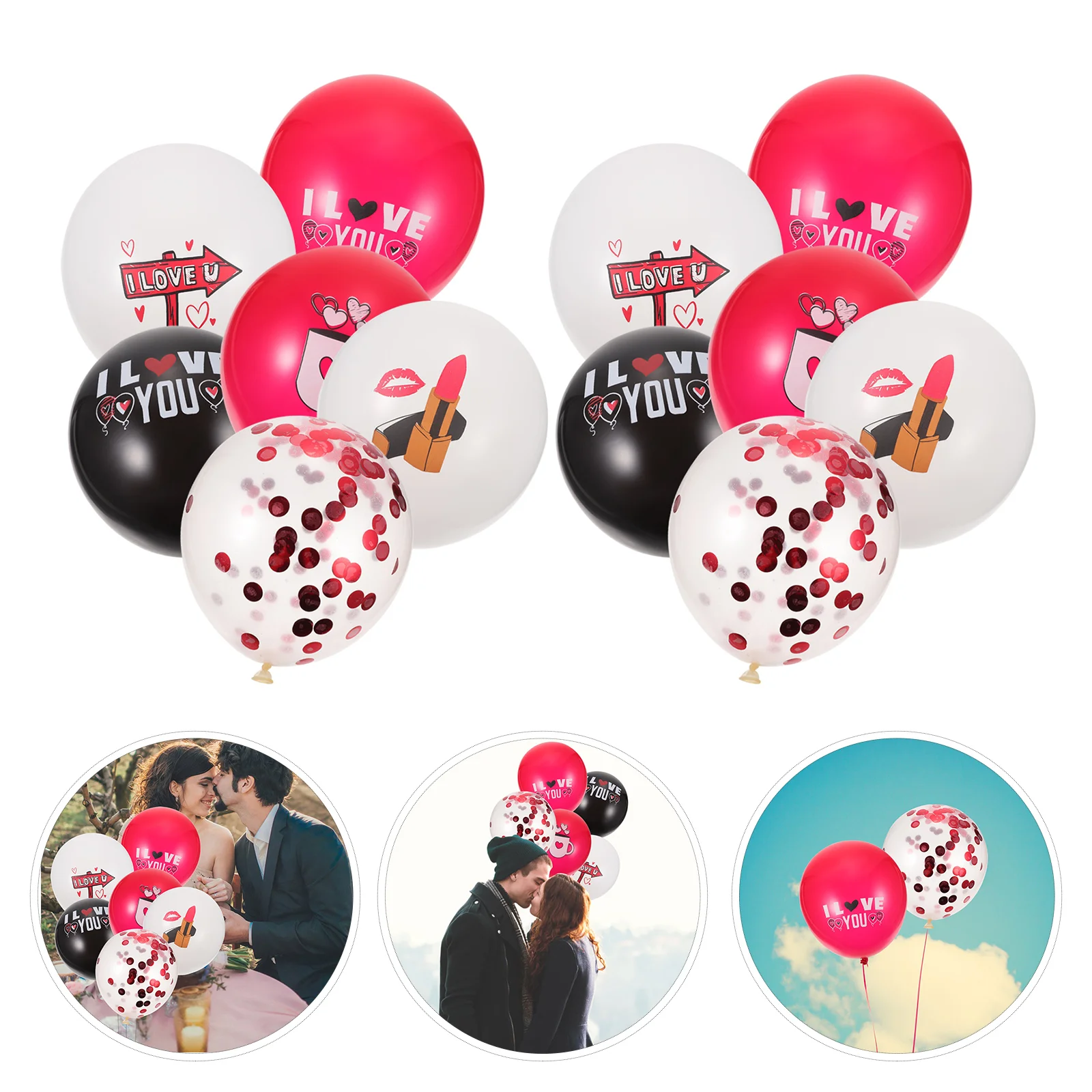 

12Pcs Valentine's Day Party Balloons Delicate Balloons Valentine's Day Balloons Party Balloons for Party