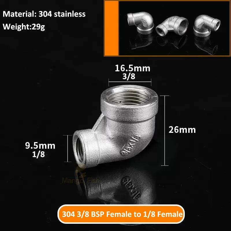 

Редукционный угловой фитинг из нержавеющей стали 304