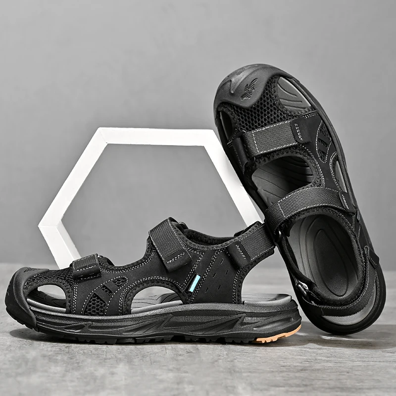 Летние мужские сандалии уличные прогулочные повседневная обувь в римском стиле