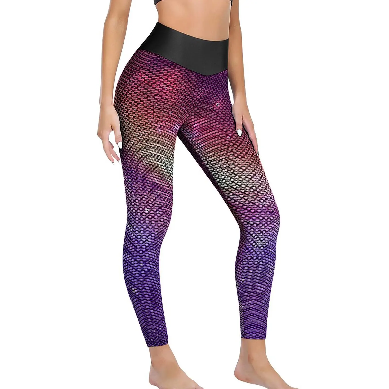 

Colorful Purple Star Yoga Pants Galaxy Artwork Print Leggings Sexy High Waist Funny Yoga Sport Legging Design Work Out Leggins