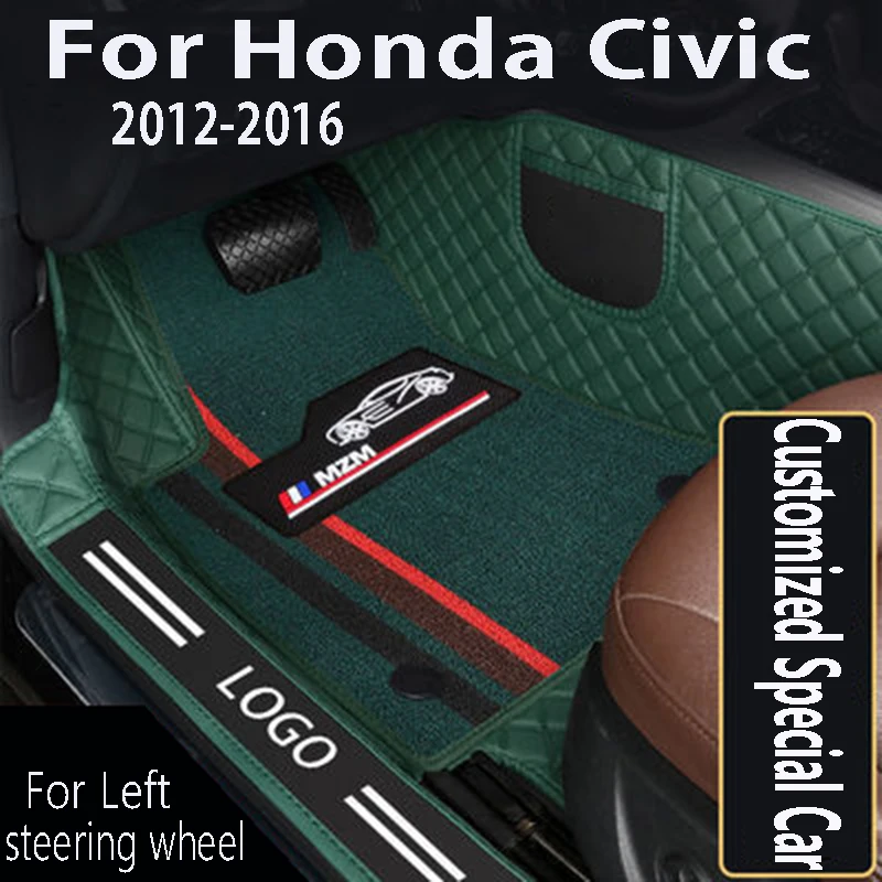 

Car Floor Mats For Honda Civic 2012 2013 2014-2016 Auto Interior Accessories Styling Custom Waterproof Rugs Foot Pad Floorliners