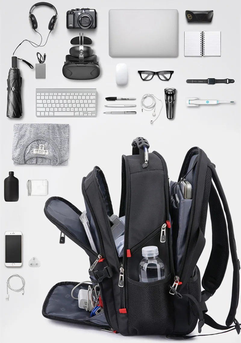 Фото 2025 Plecak Bag Мужской Mochila USB-зарядка Противоугонный рюкзак Путешествия Rugzak 16 18 20 23 дюймов Ноутбук Мужской Водонепроницаемый Antirrobo №2