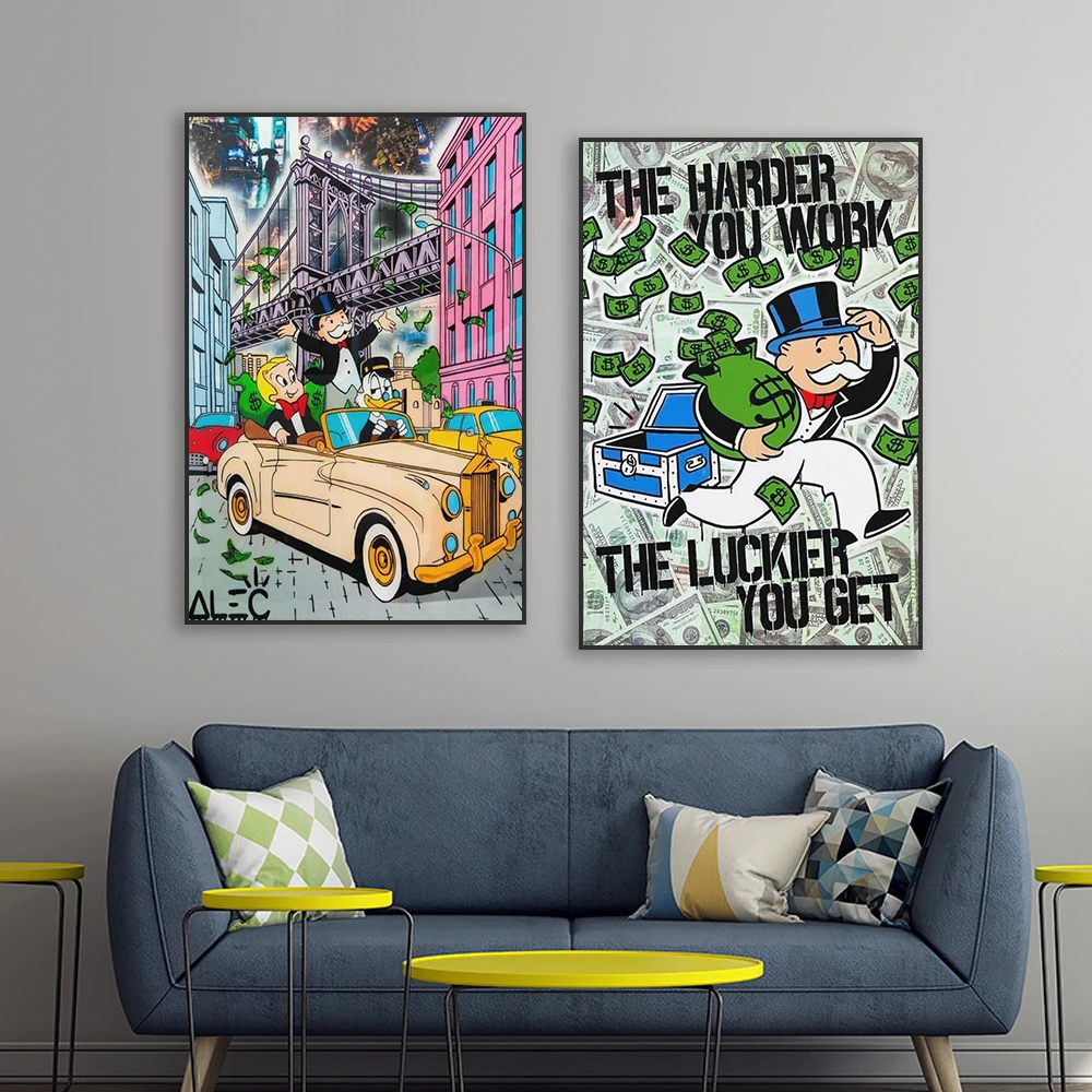 Плакат McDuck с запахом и деньгами Дисней Дональд Дак успешные принты мультяшная