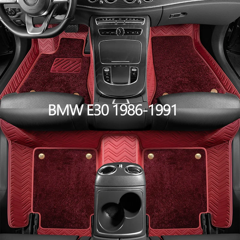

Custom Leather Car Floor Mats For BMW E30 1986 1987 1988 1989 1990 1991 Auto Carpet Mats Interior Accessories