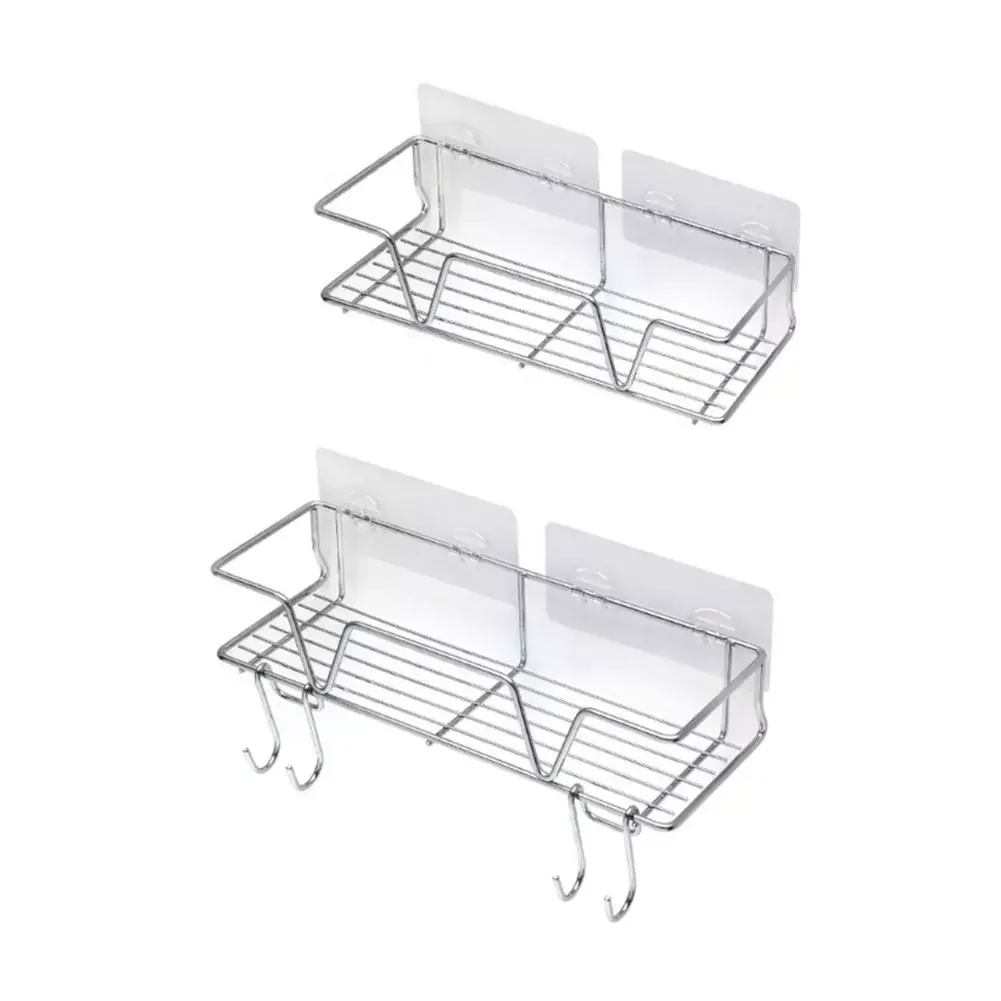 

Stainless Steel Bathroom Storage Shelf Punch-Free Kitchen Bathroom Toilet Wall Hanging Storage Rack Bathroom Accessories