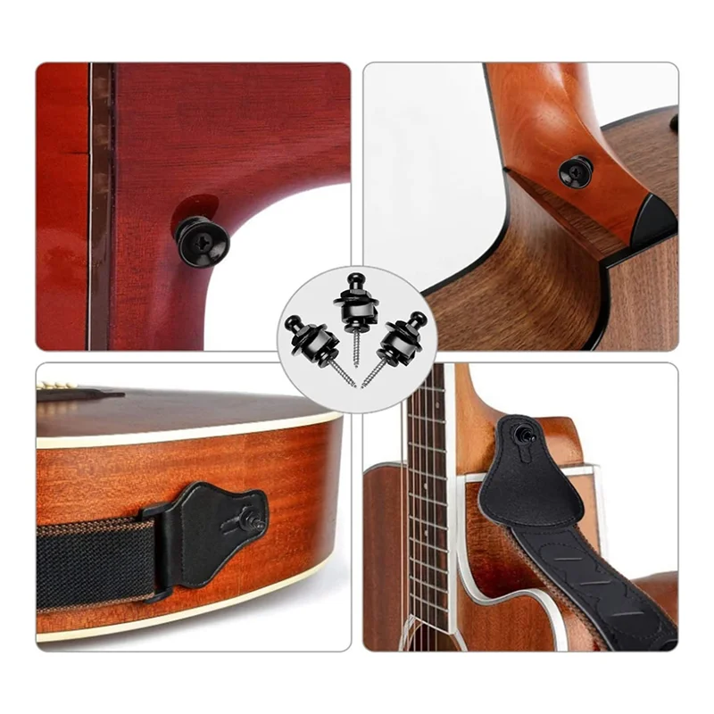 

12 шт., металлические ремешки для гитары, ремешки и кнопки для гитары, аксессуары для гитары