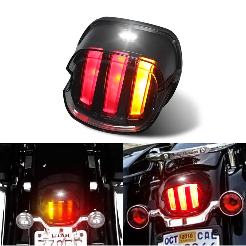 

Smoke Motorcycle LED Tail Brake Light Low Profile Fat Boy FLSTF Night Train FXSTB Softail Sportster Road King Electra Glide Road