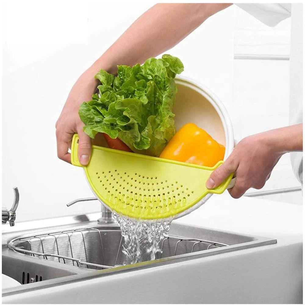 

Heat Resistant Non-toxic Silicone Colander Adjustable Snap Strain Strainer