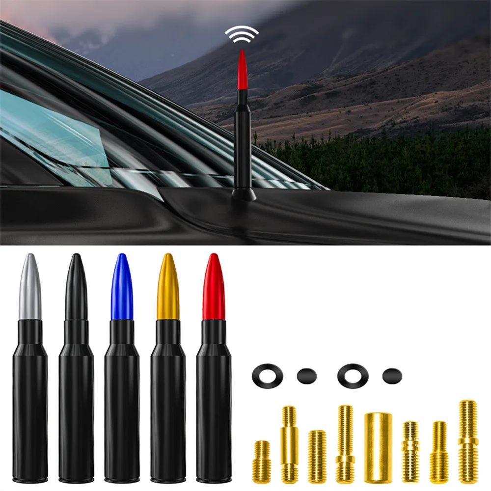 

Hot Sell Car SUV Bullet Antenna Caliber Bullet Ammo Short Antenna Kit For Dodge Ram Aluminum Ford F150 Raptor CRV RAV4 JEEP 50