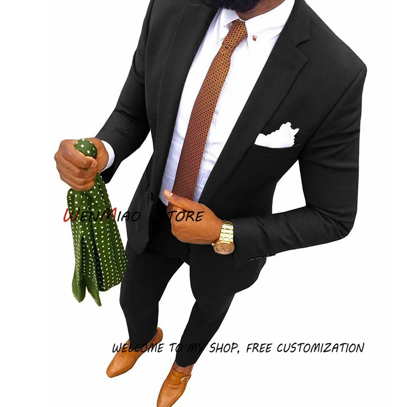 2 Piece Business Men's Suits Formal Office Outfit Workwear Wedding Groom Tuxedo Male Blazer Pants trajes de hombre